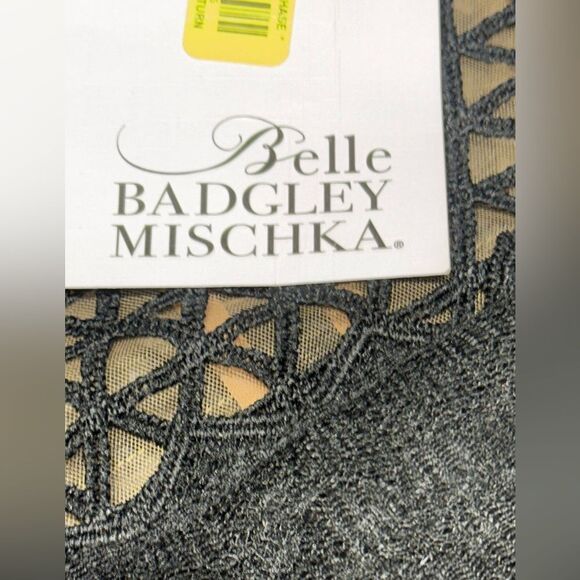 NWT Belle BADGLEY MISCHKA Black Lace Gabrielle Women’s Column Maxi Dress sz 8 - Picture 6 of 10